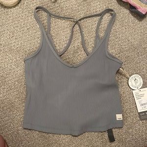 Vuori rib cropped tank- light cloud size small NWT